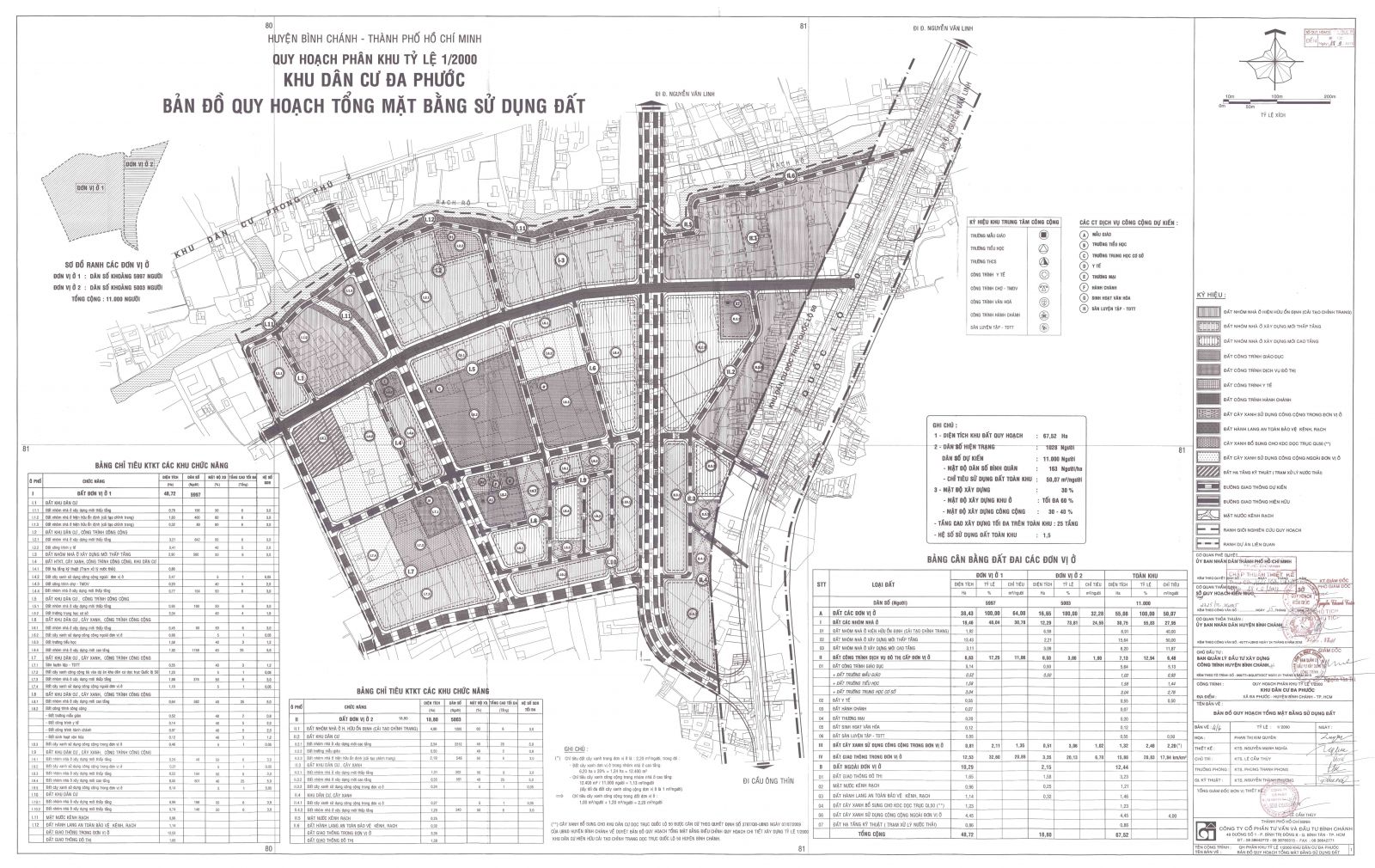 Bản đồ quy hoạch 1/2000 Khu dân cư Đa Phước, Huyện Bình Chánh