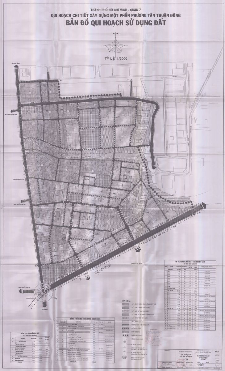 Bản đồ quy hoạch 1/2000 Khu dân cư phường Tân Thuận Đông, Quận 7