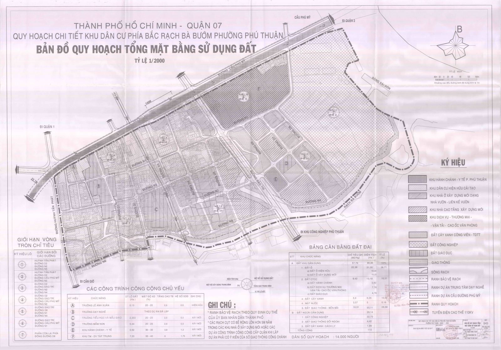 Bản đồ quy hoạch 1/2000 Khu dân cư phía Bắc rạch Bà Bướm, Quận 7